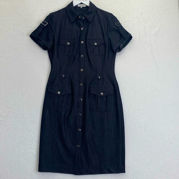 Calvin Klein Military Safari Style Shirt Dress - Picture 1 of 5